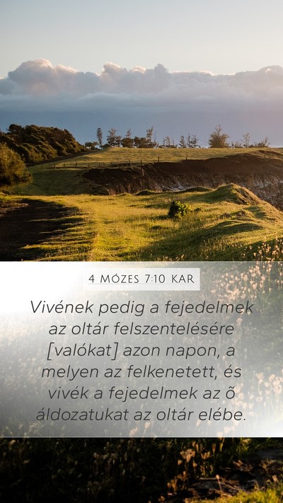 4 Mózes 7:10 KAR Bible Verse Image