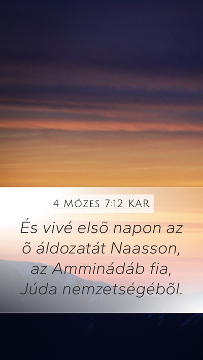 4 Mózes 7:12 KAR Bible Verse Image