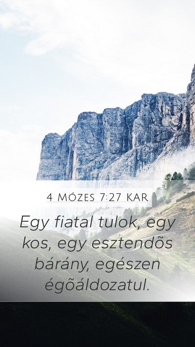 4 Mózes 7:27 KAR Bible Verse Image