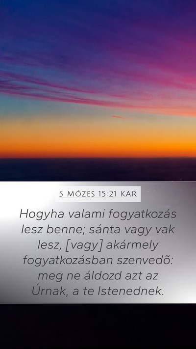 5 Mózes 15:21 KAR Bible Verse Image
