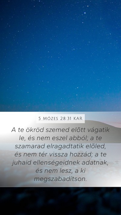 5 Mózes 28:31 KAR Bible Verse Image