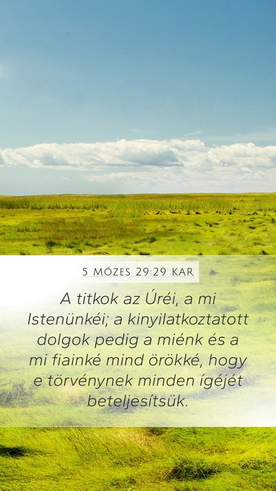 5 Mózes 29:29 KAR Bible Verse Image