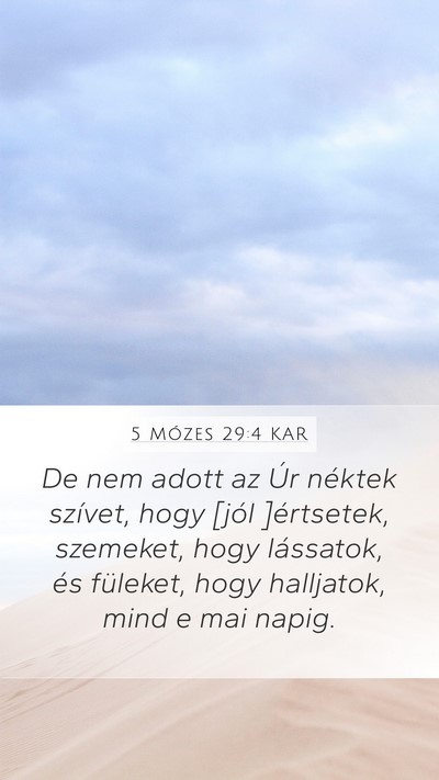 5 Mózes 29:4 KAR Bible Verse Image