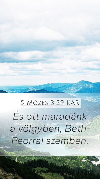 5 Mózes 3:29 KAR Bible Verse Image
