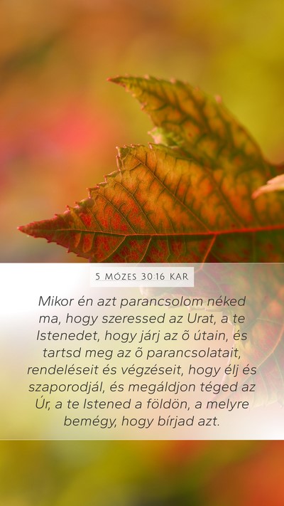 5 Mózes 30:16 KAR Bible Verse Image