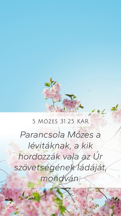 5 Mózes 31:25 KAR Bible Verse Image