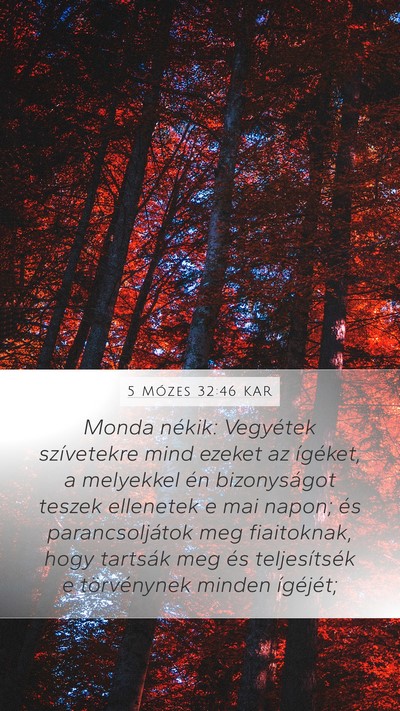 5 Mózes 32:46 KAR Bible Verse Image
