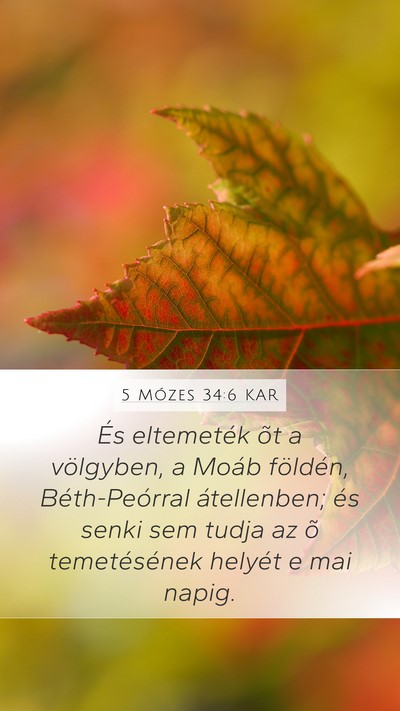 5 Mózes 34:6 KAR Bible Verse Image
