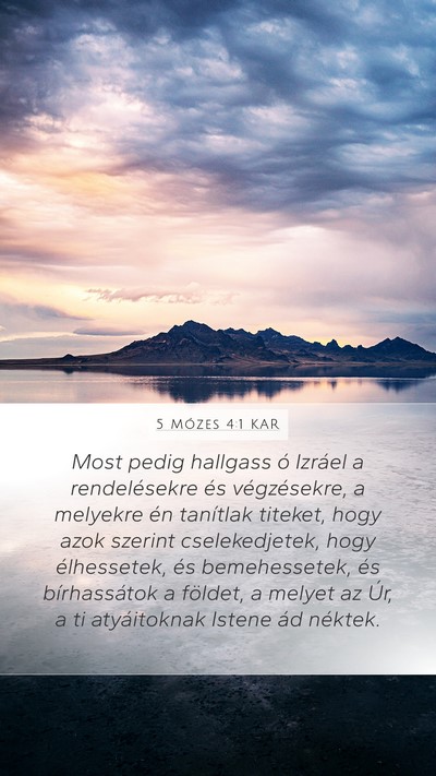5 Mózes 4:1 KAR Bible Verse Image