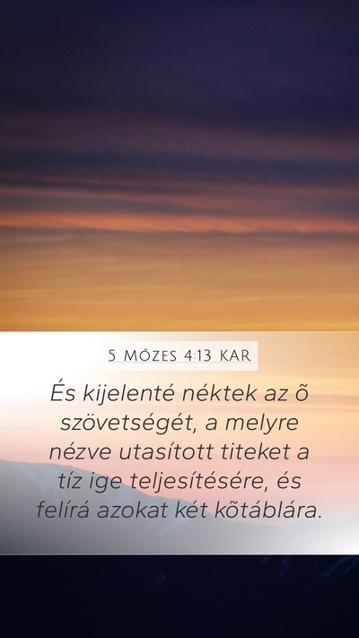 5 Mózes 4:13 KAR Bible Verse Image