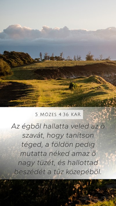 5 Mózes 4:36 KAR Bible Verse Image