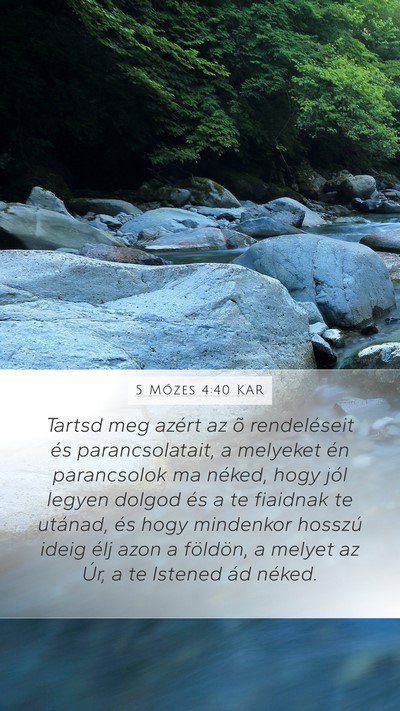 5 Mózes 4:40 KAR Bible Verse Image