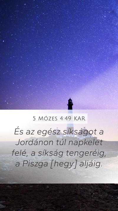 5 Mózes 4:49 KAR Bible Verse Image