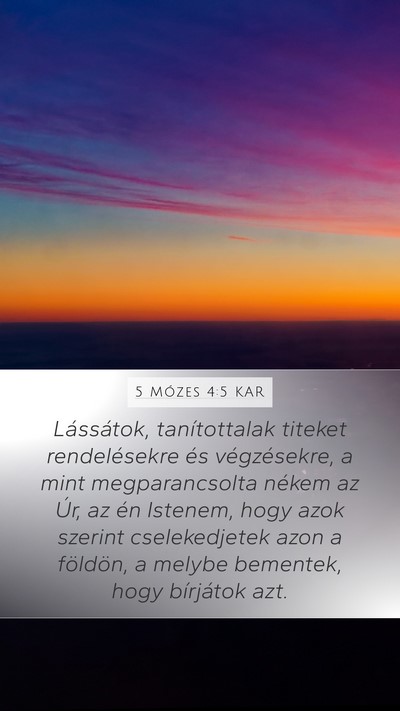 5 Mózes 4:5 KAR Bible Verse Image