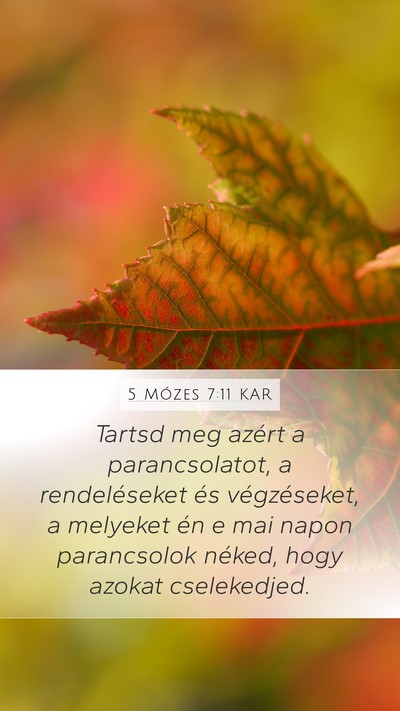 5 Mózes 7:11 KAR Mobile Phone Wallpaper - Tartsd meg azért a parancsolatot, a - Mobile Bible Verse Wallpaper