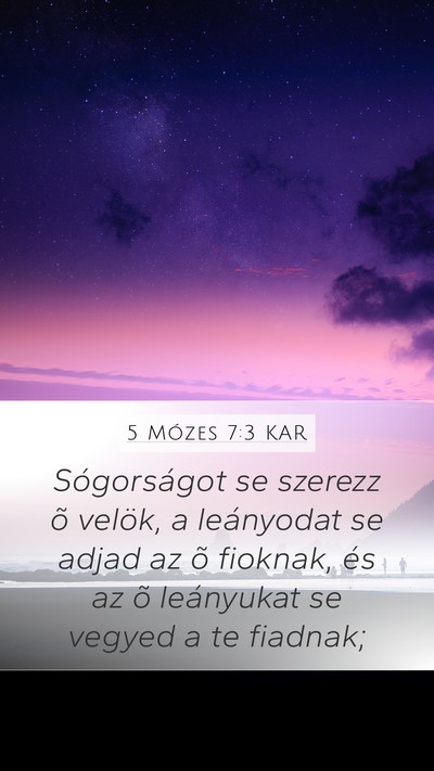 5 Mózes 7:3 KAR Bible Verse Image
