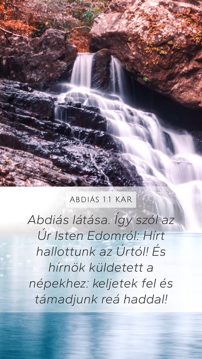 Abdiás 1:1 KAR Mobile Phone Wallpaper - Abdiás látása. Így szól az Úr Isten - Mobile Bible Verse Wallpaper