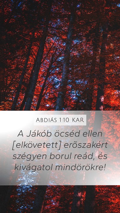 Abdiás 1:10 KAR Bible Verse Image
