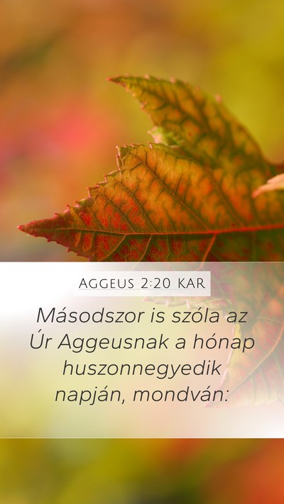 Aggeus 2:20 KAR Bible Verse Image