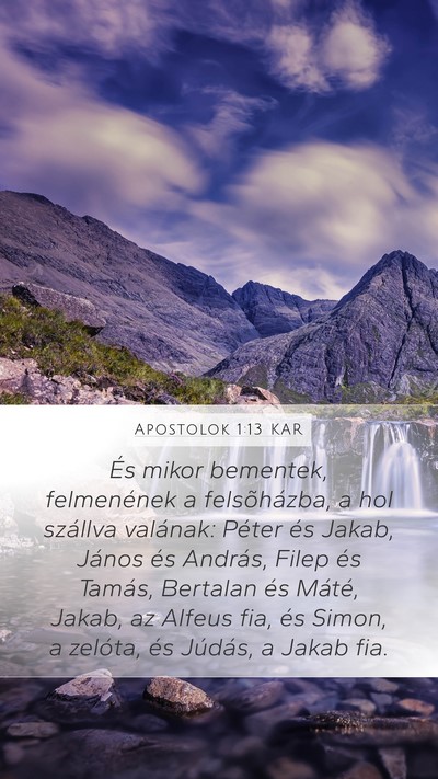 Apostolok 1:13 KAR Bible Verse Image
