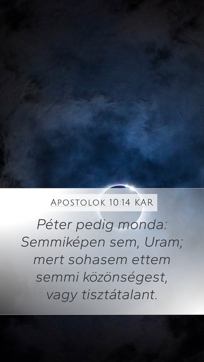 Apostolok 10:14 KAR Bible Verse Image