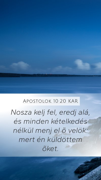 Apostolok 10:20 KAR Bible Verse Image