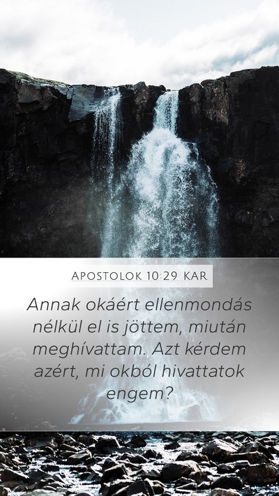 Apostolok 10:29 KAR Bible Verse Image