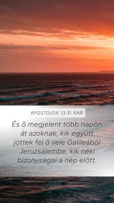 Apostolok 13:31 KAR Bible Verse Image