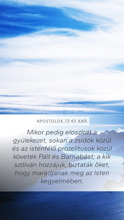 Apostolok 13:43 KAR Bible Verse Image