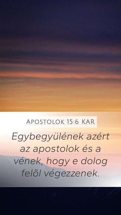 Apostolok 15:6 KAR Bible Verse Image