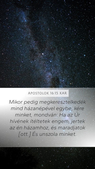 Apostolok 16:15 KAR Bible Verse Image