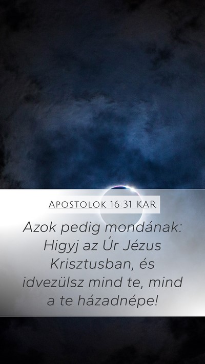 Apostolok 16:31 KAR Bible Verse Image