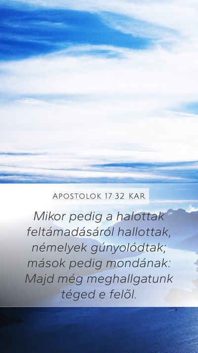 Apostolok 17:32 KAR Bible Verse Image
