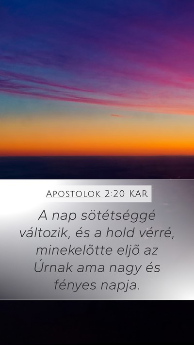 Apostolok 2:20 KAR Bible Verse Image