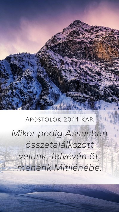 Apostolok 20:14 KAR Mobile Phone Wallpaper - Mikor pedig Assusban összetalálkozott velünk, - Mobile Bible Verse Wallpaper