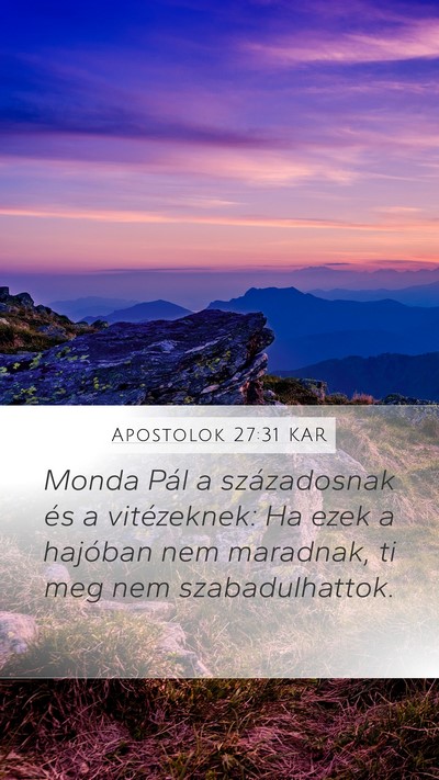 Apostolok 27:31 KAR Bible Verse Image