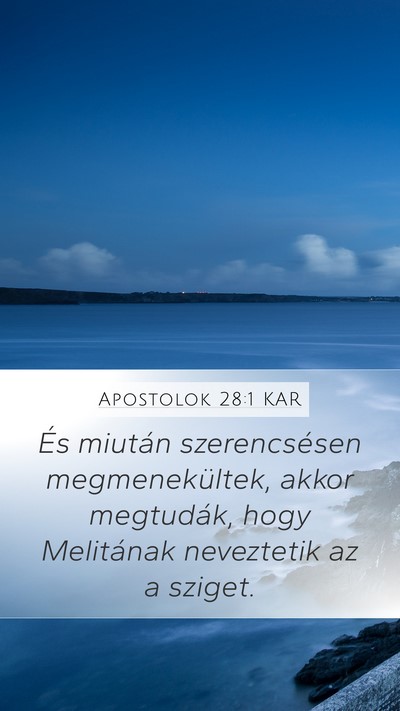 Apostolok 28:1 KAR Bible Verse Image