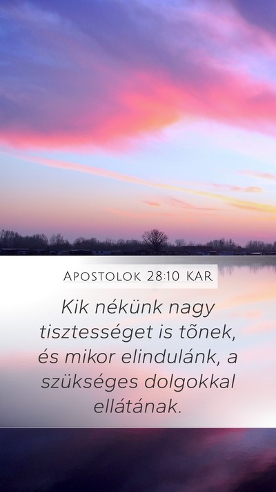 Apostolok 28:10 KAR Bible Verse Image