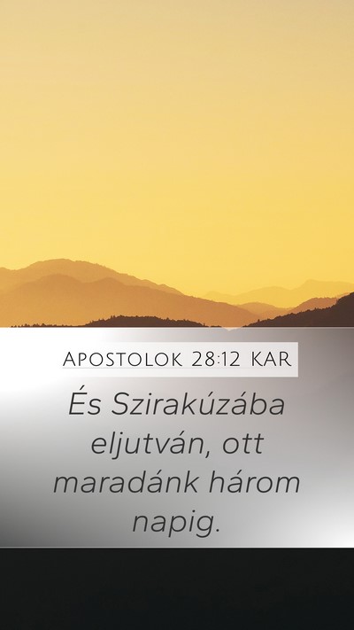 Apostolok 28:12 KAR Bible Verse Image