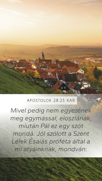 Apostolok 28:25 KAR Bible Verse Image