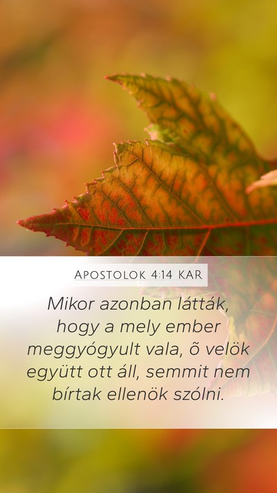 Apostolok 4:14 KAR Bible Verse Image