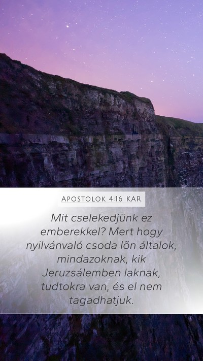 Apostolok 4:16 KAR Bible Verse Image