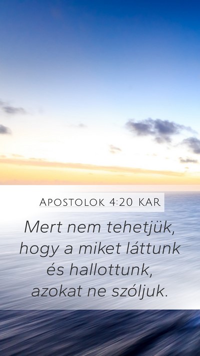 Apostolok 4:20 KAR Bible Verse Image
