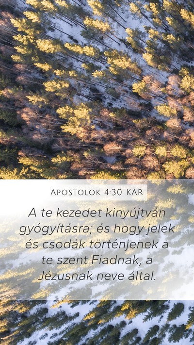 Apostolok 4:30 KAR Bible Verse Image
