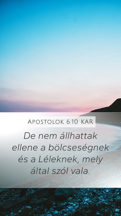 Apostolok 6:10 KAR Bible Verse Image