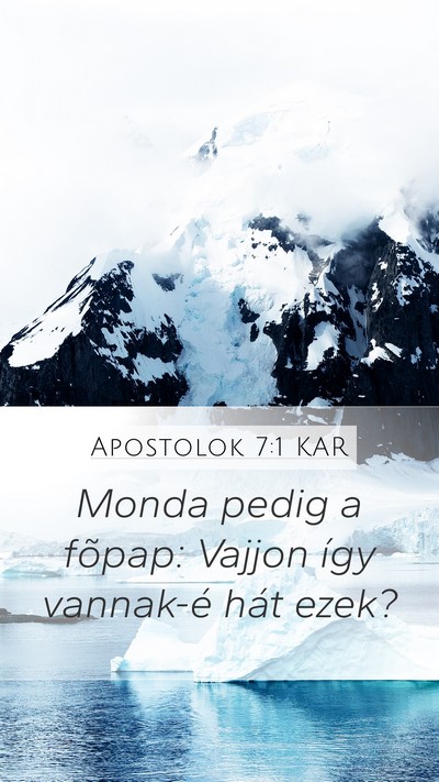 Apostolok 7:1 KAR Bible Verse Image