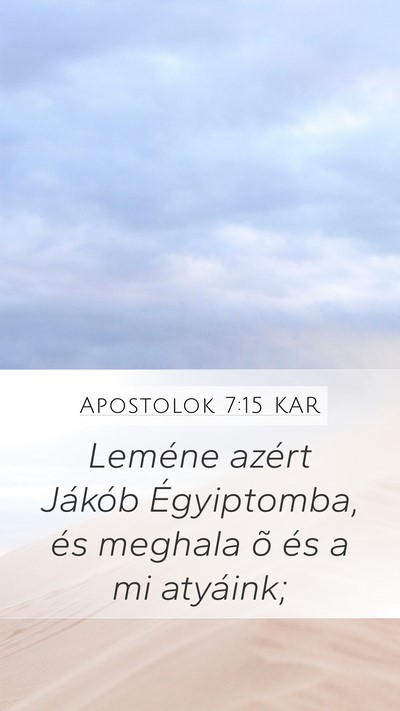 Apostolok 7:15 KAR Bible Verse Image