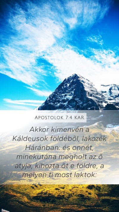 Apostolok 7:4 KAR Bible Verse Image