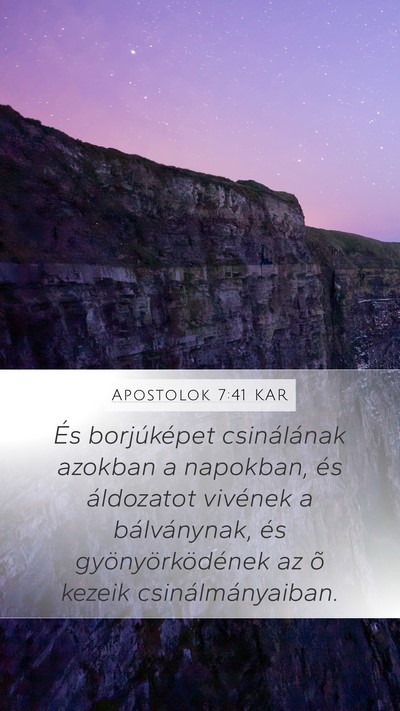Apostolok 7:41 KAR Bible Verse Image