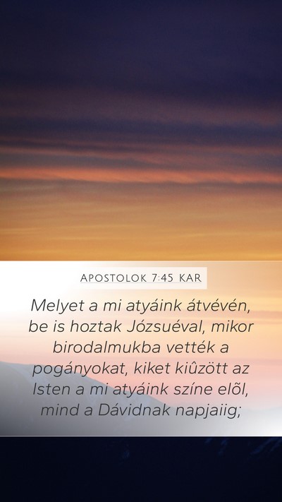 Apostolok 7:45 KAR Bible Verse Image